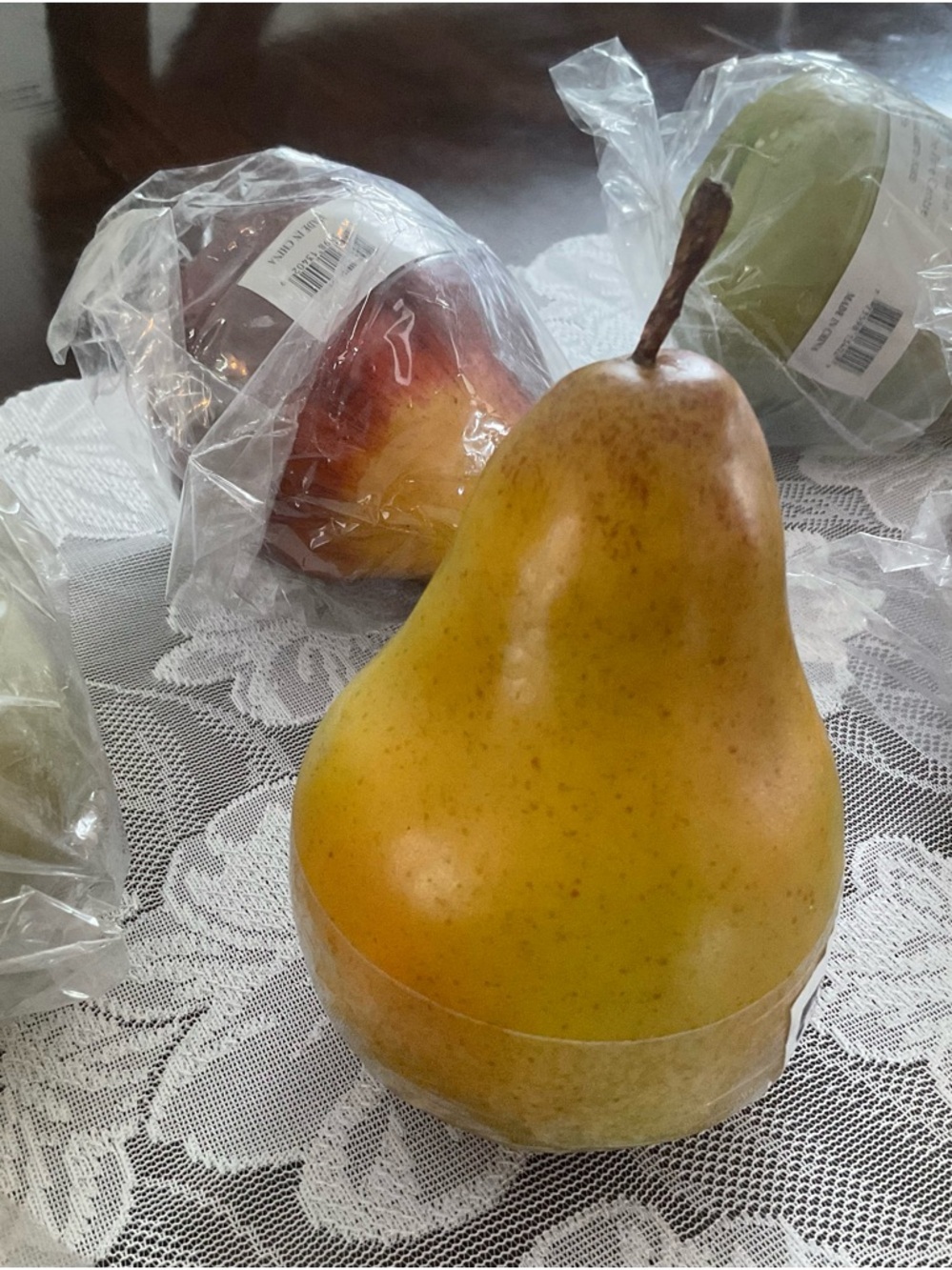 Group of Realistic Golden Pear Decorative Accent